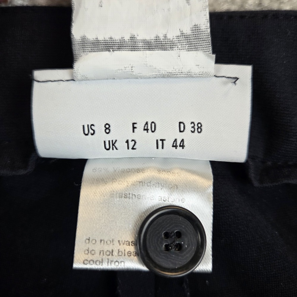 Akris‎ Punto Pintuck Skinny Crop Trouser Womens 8 Blue Ankle Stretch Minimalist - Picture 4 of 8
